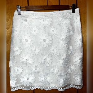 Club Monaco White Lace Skirt